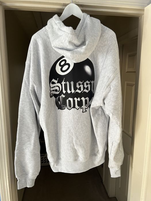 Stussy Stussy hoodie 8 ball corp ash heather grey 🎱 hoody