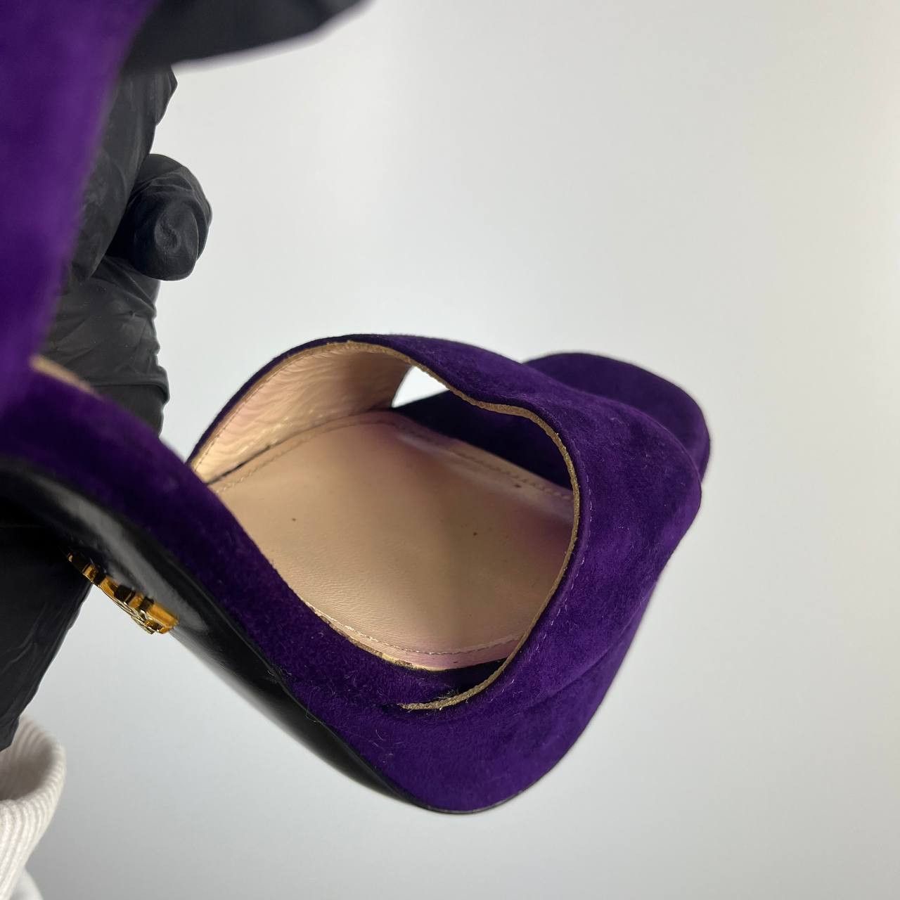 Prada Prada Purple Suede Platform High Heel Sandals Size 37.5 Size US 7.5 / IT 37.5 - 6 Thumbnail