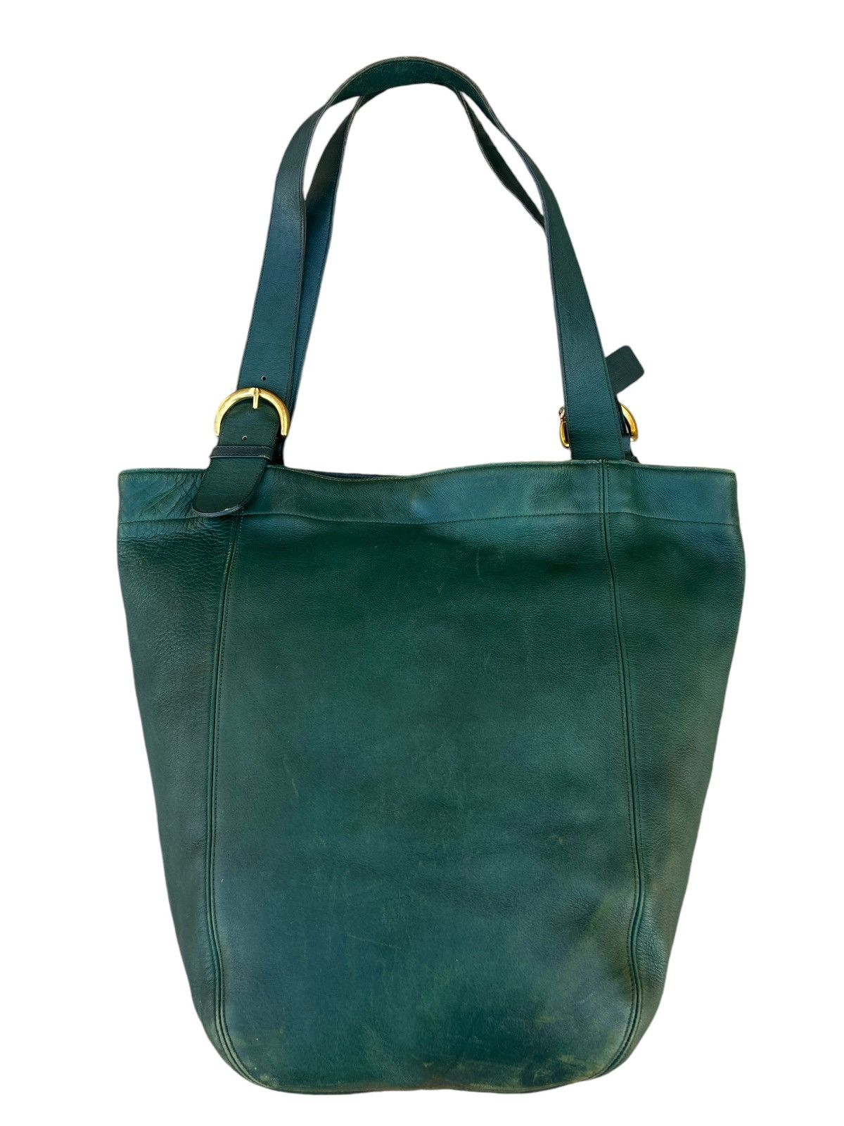 Leather Vintage 90s COACH Distressed Patina Leather Tote Bag Size ONE SIZE - 9 Thumbnail