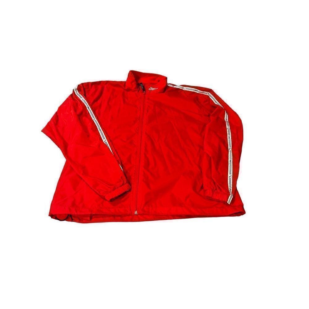 Asics Asics Red Windbreaker Jacket size Large Size US L / EU 52-54 / 3 - 1 Thumbnail