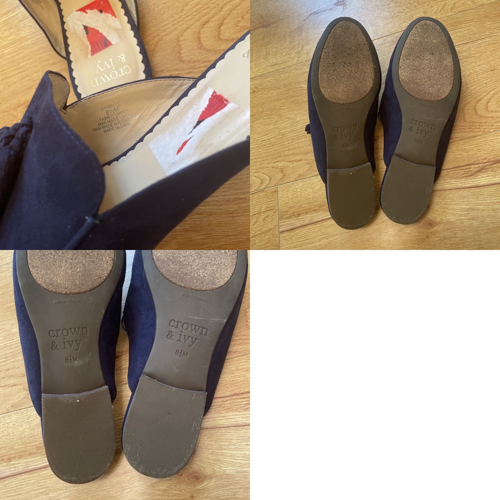 Vintage Crown & Ivy Suede Slip On Mule 8M Blue Suede Velvet Tassel Career Preppy Women Flat Slip-On M Pointed Toe Casual Vintage: No Size US 8 / IT 38 - 8 Thumbnail