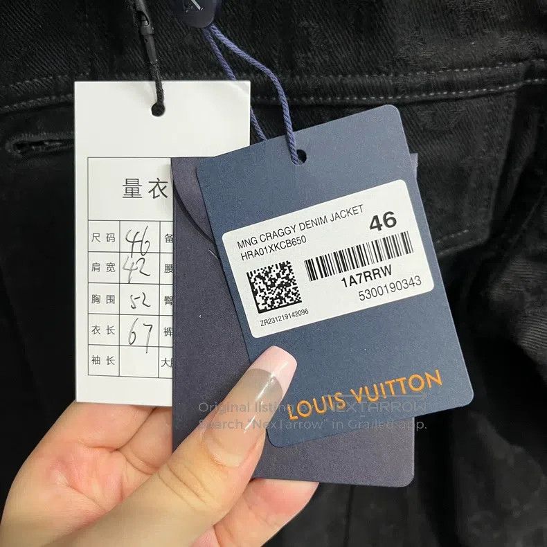 Louis Vuitton Louis Vuitton Black solid printed denim jacket Size US S / EU 44-46 / 1 - 2 Thumbnail