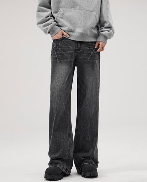Japanese Brand × Jean American retro lightning crack loose bootcut jeans Size US 32 / EU 48 - 1 Thumbnail