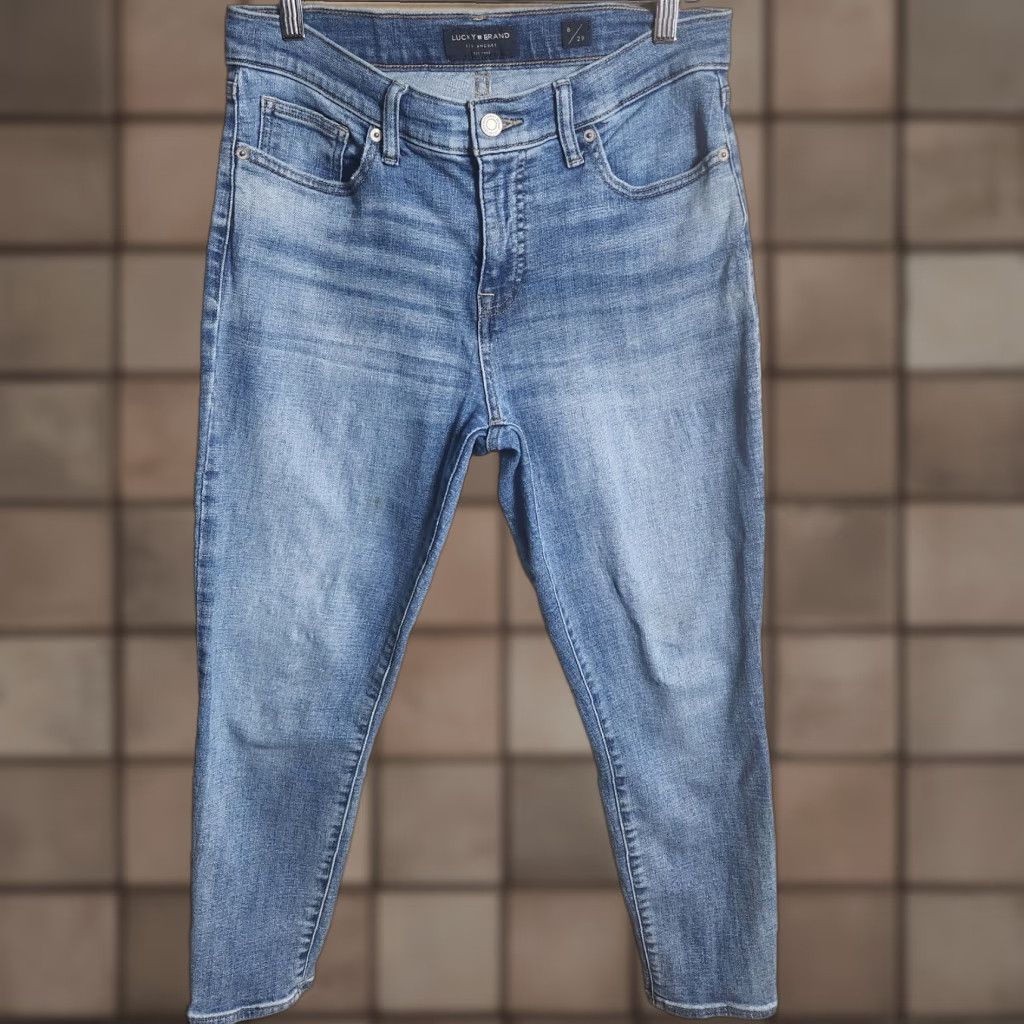 Lucky Brand Lucky Brand Jeans Womens Ava Medium Wash Midrise Crop Jeans-Size 29/8-29 Regular Blue Cotton Spandex Denim 5-Pocket Slim Vintage? No Size 29" - 1 Thumbnail