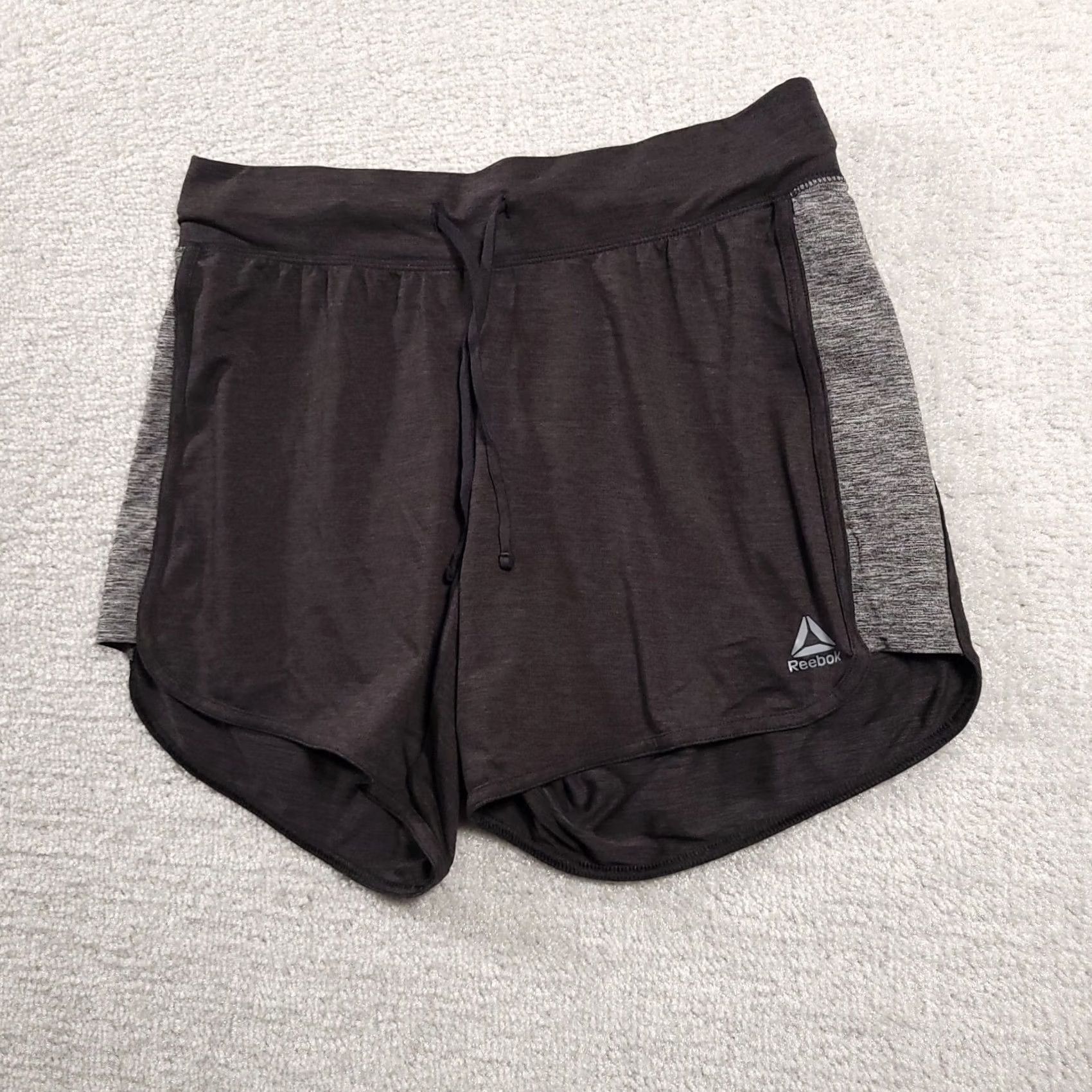 Reebok Reebok Womens Athletic Running Shorts XS Black Gray Drawstring Ladies Size 26" / US 2 / IT 38 - 2 Thumbnail