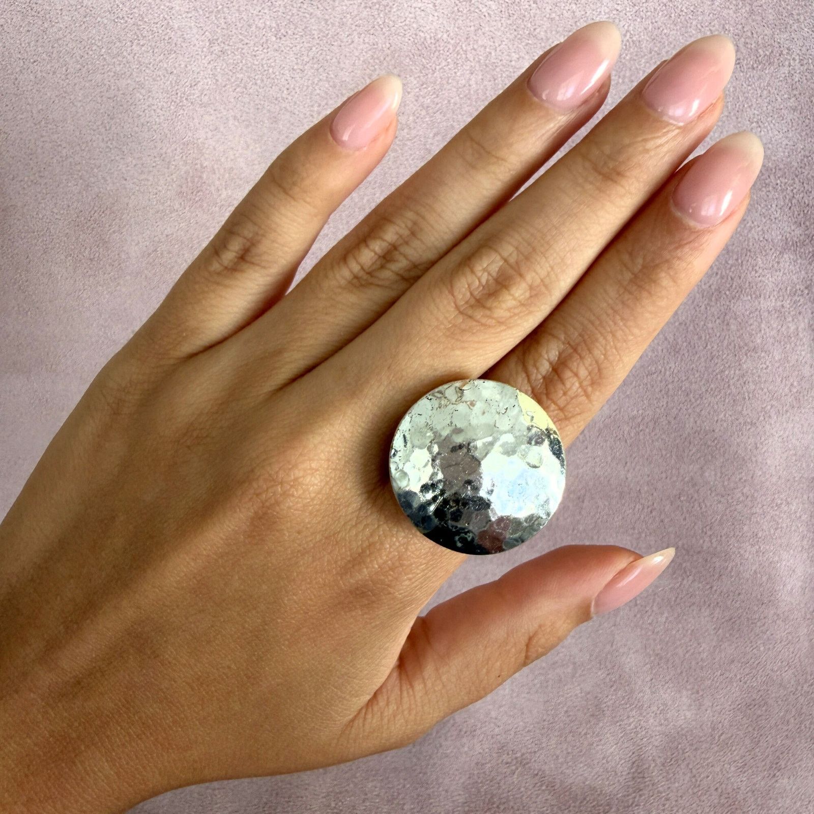 Sterling Silver sterling silver chunky hammered scroll ring size 9.25 Size ONE SIZE - 2 Thumbnail