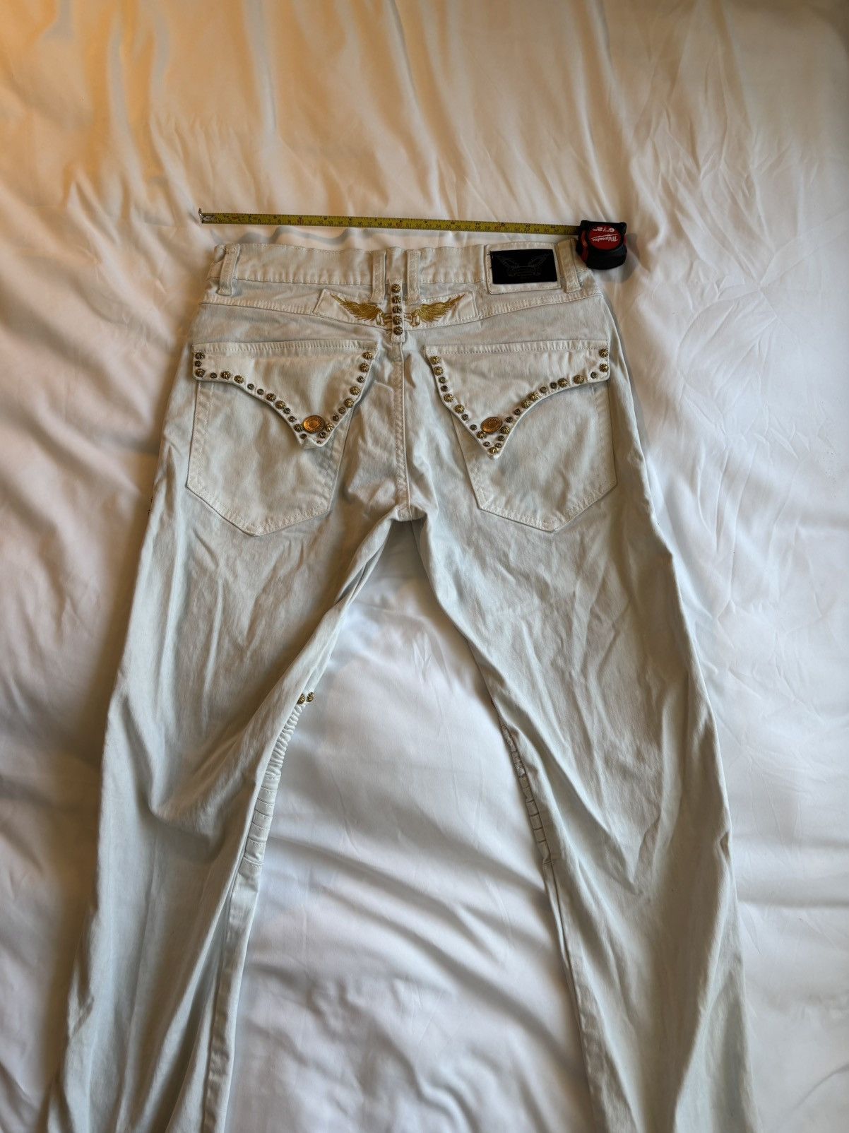 Robins Jeans Robin’s Jeans white studded rhinestone skinny jeans 30x30 Size US 30 / EU 46 - 2 Thumbnail