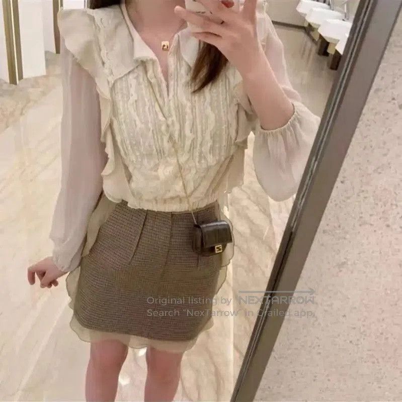 Fendi Fendi Brown Plaid Mini Skirt for Women . Size 22" - 8 Thumbnail