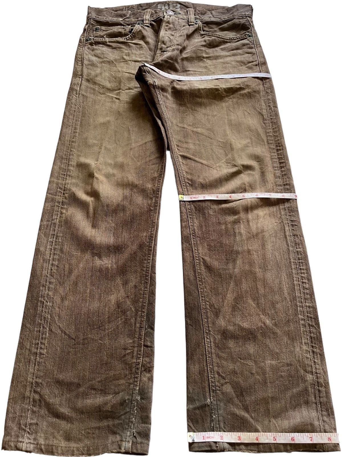 Edwin Vintage Japanese Edwin Rusty Wash Distressed Baggy Jeans Size US 35 - 13 Thumbnail