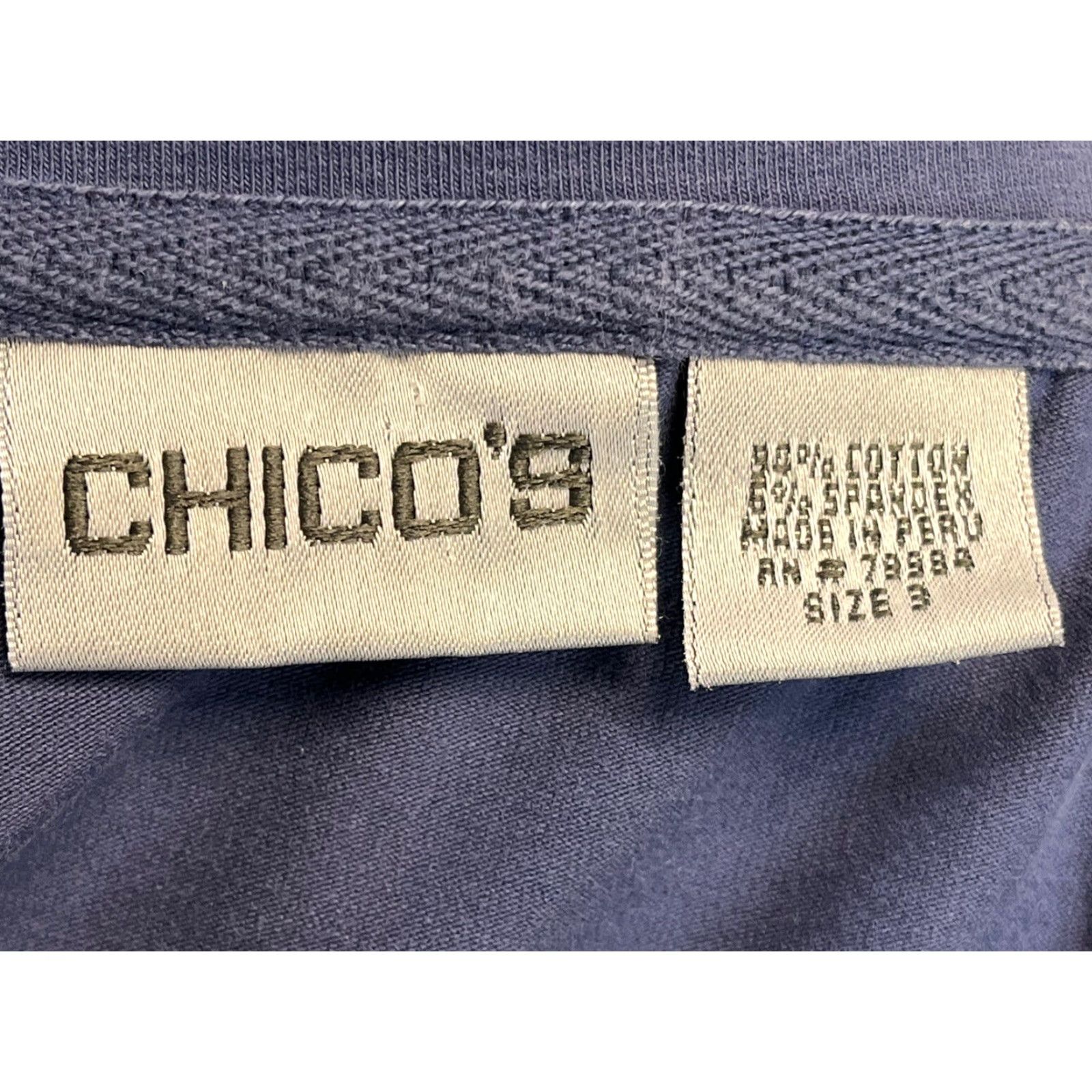 Vintage Chico's Women's Blue Lightweight Snap Jacket Sz XL Size XL / US 12-14 / IT 48-50 - 4 Thumbnail