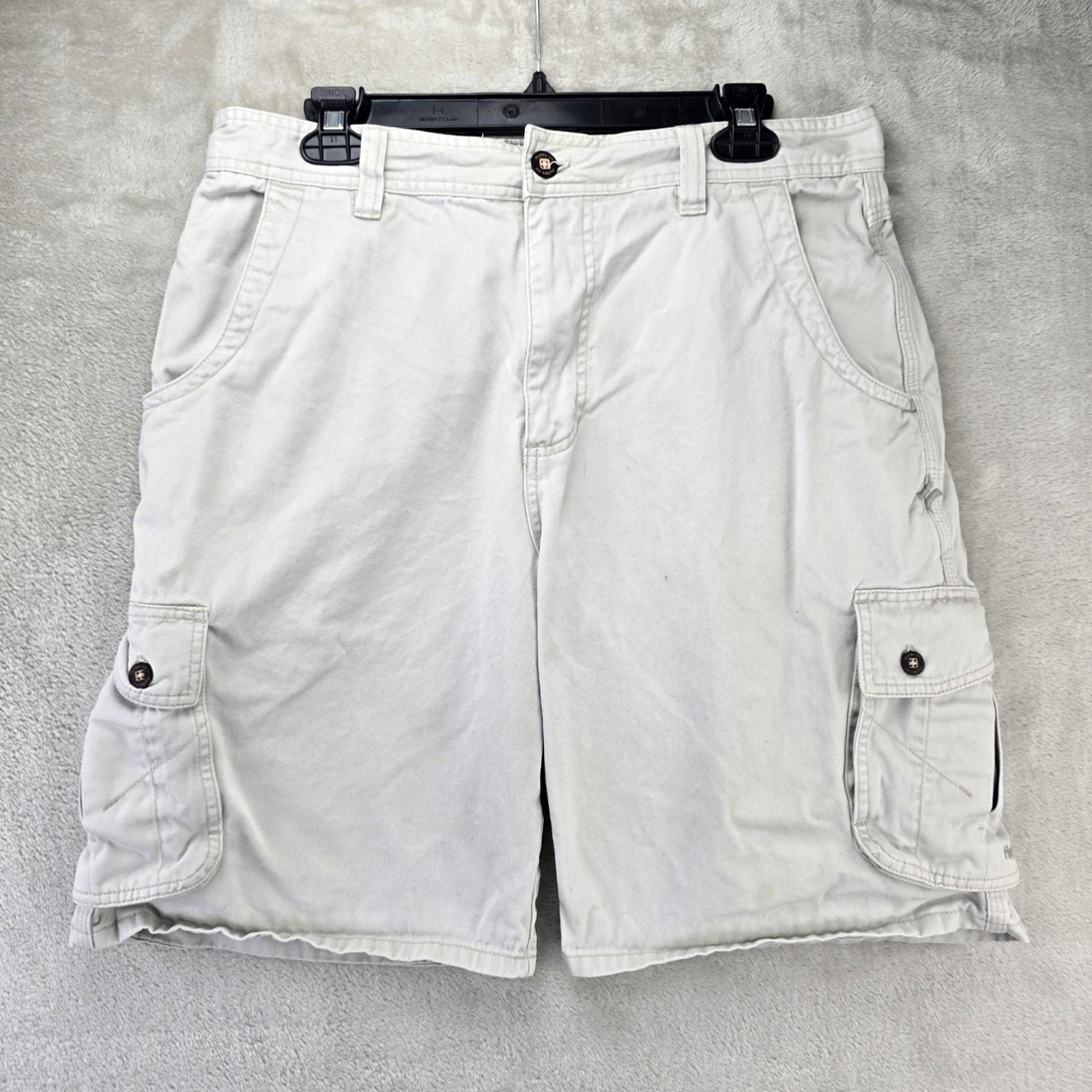Hurley Vintage Hurley Shorts Men 33x10 Ivory Cargo Skater Y2K Surf Size US 33 - 1 Thumbnail