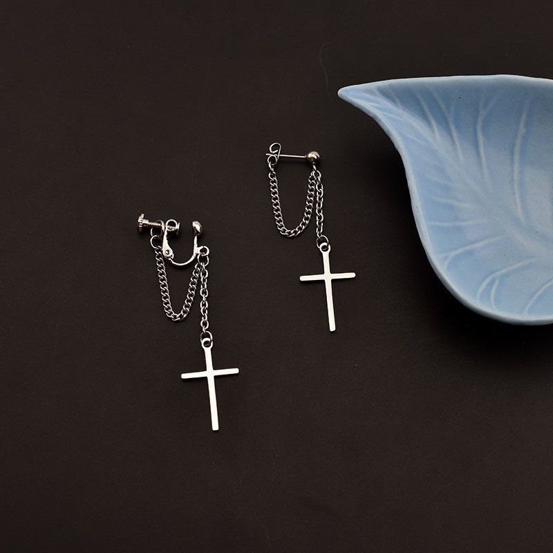 Jewelry × Sterling Silver Dark Earrings One Pairs Chrome Jewelry Size ONE SIZE - 1 Thumbnail
