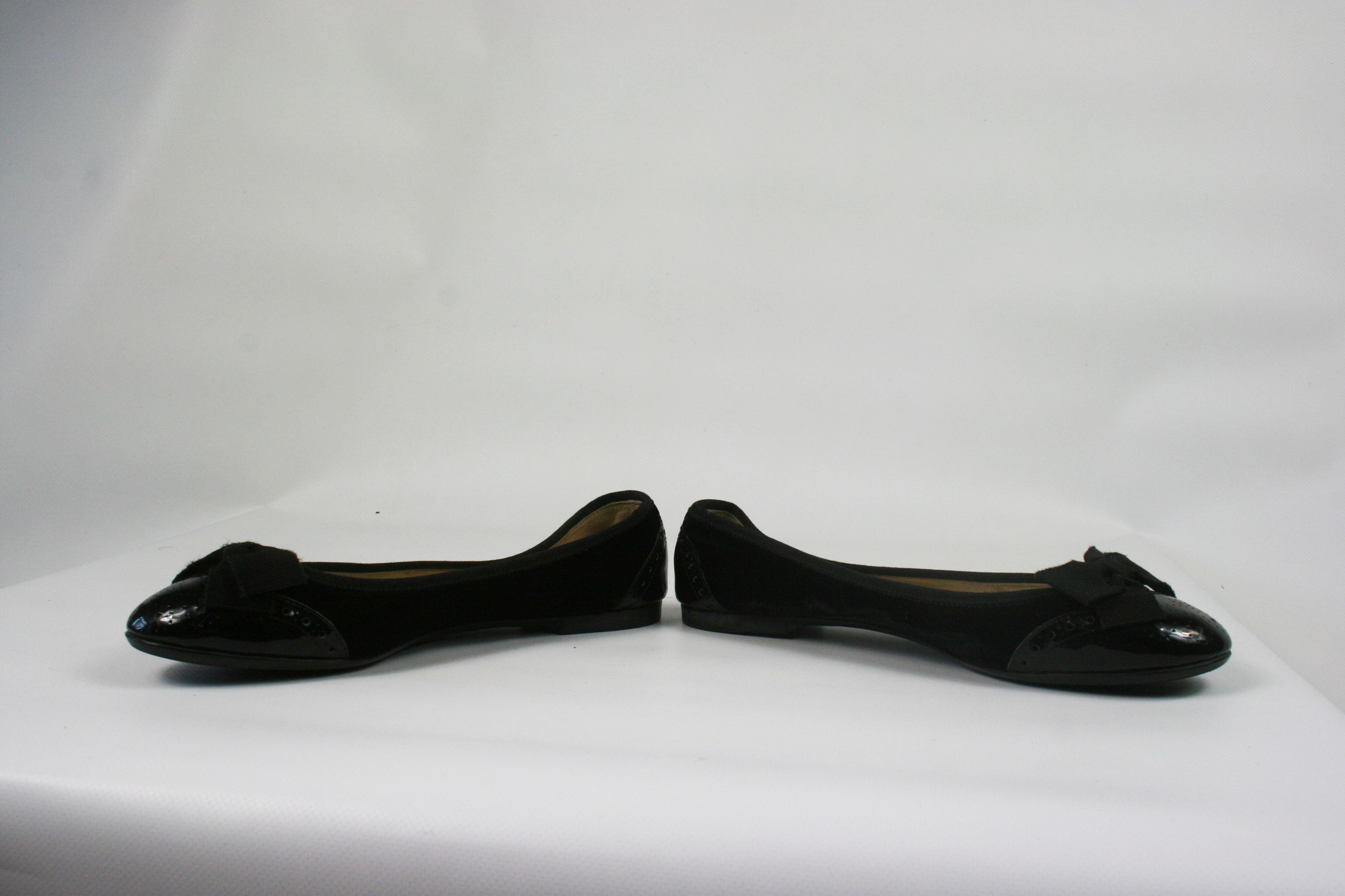 Salvatore Ferragamo 00S Velour Patent Leather Ballet Shoes Size US 7.5 / IT 37.5 - 3 Thumbnail
