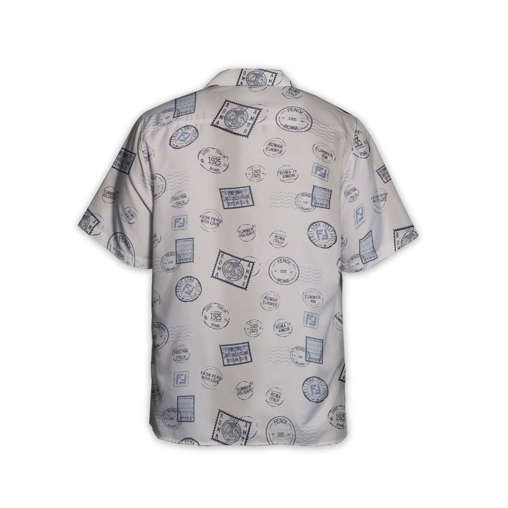Designer White Printed Shirt Size US L / EU 52-54 / 3 - 2 Thumbnail