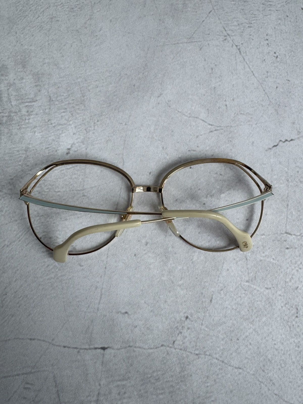 Vintage Metzler Vintage Eyeglasses Frame Gold Geometric Oversize Size ONE SIZE - 6 Thumbnail