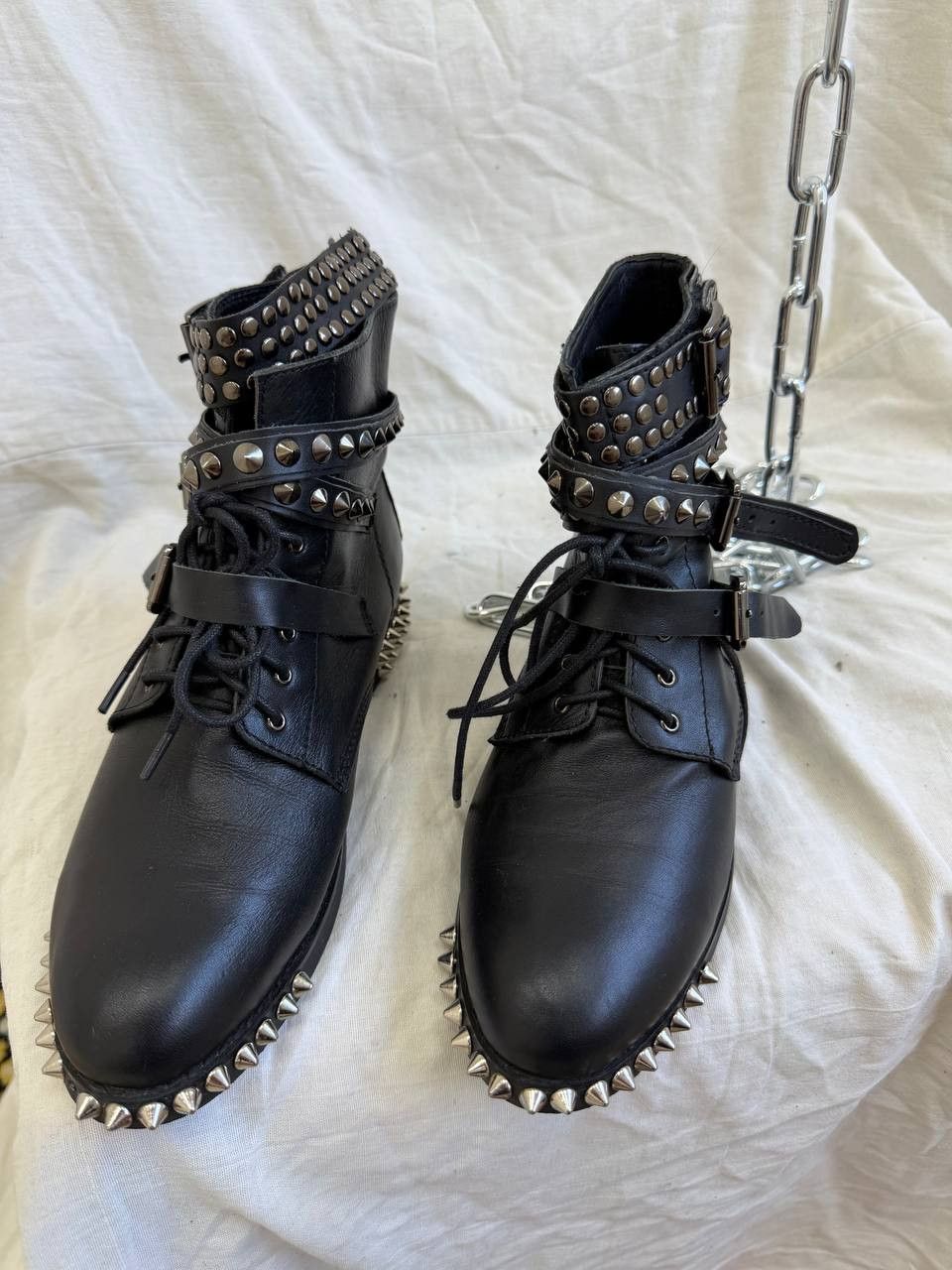 Yves Saint Laurent YvesSaintLaurent Ankle-Zip Goth Opium Style Leather Boots Size US 6.5 / IT 36.5 - 12 Thumbnail