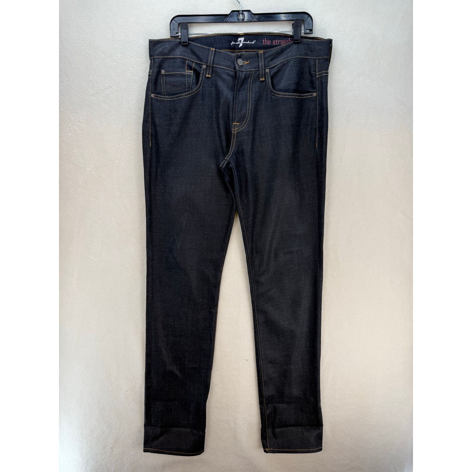 7 For All Mankind 7 FOR ALLMANKIND MEN'S 33 MADE IN USA DARK BLUE WAXED STR Size US 33 - 1 Thumbnail