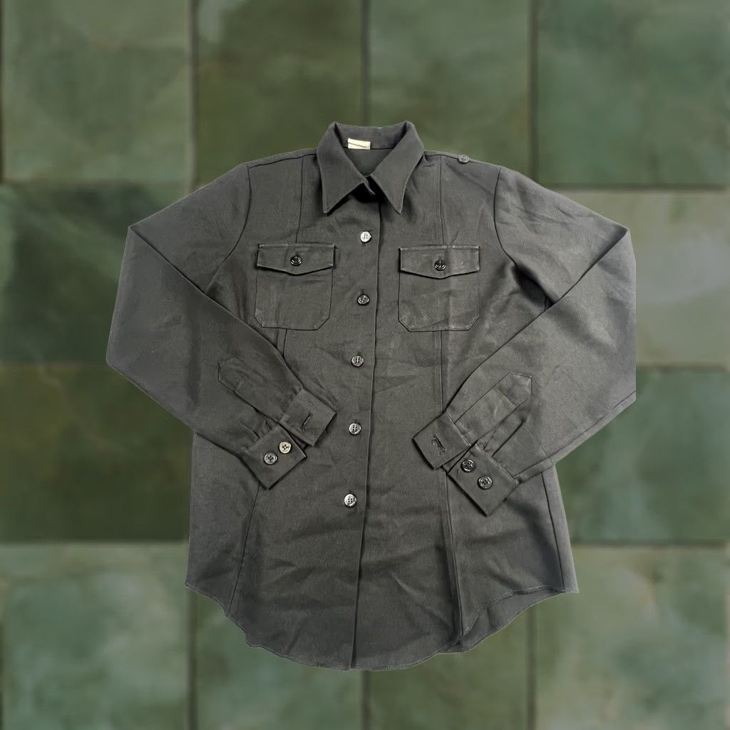 Vintage Military Shirt Mens Blue Solid Twill Button Front Long Sleeve Workwear Read Size US S / EU 44-46 / 1 - 1 Thumbnail