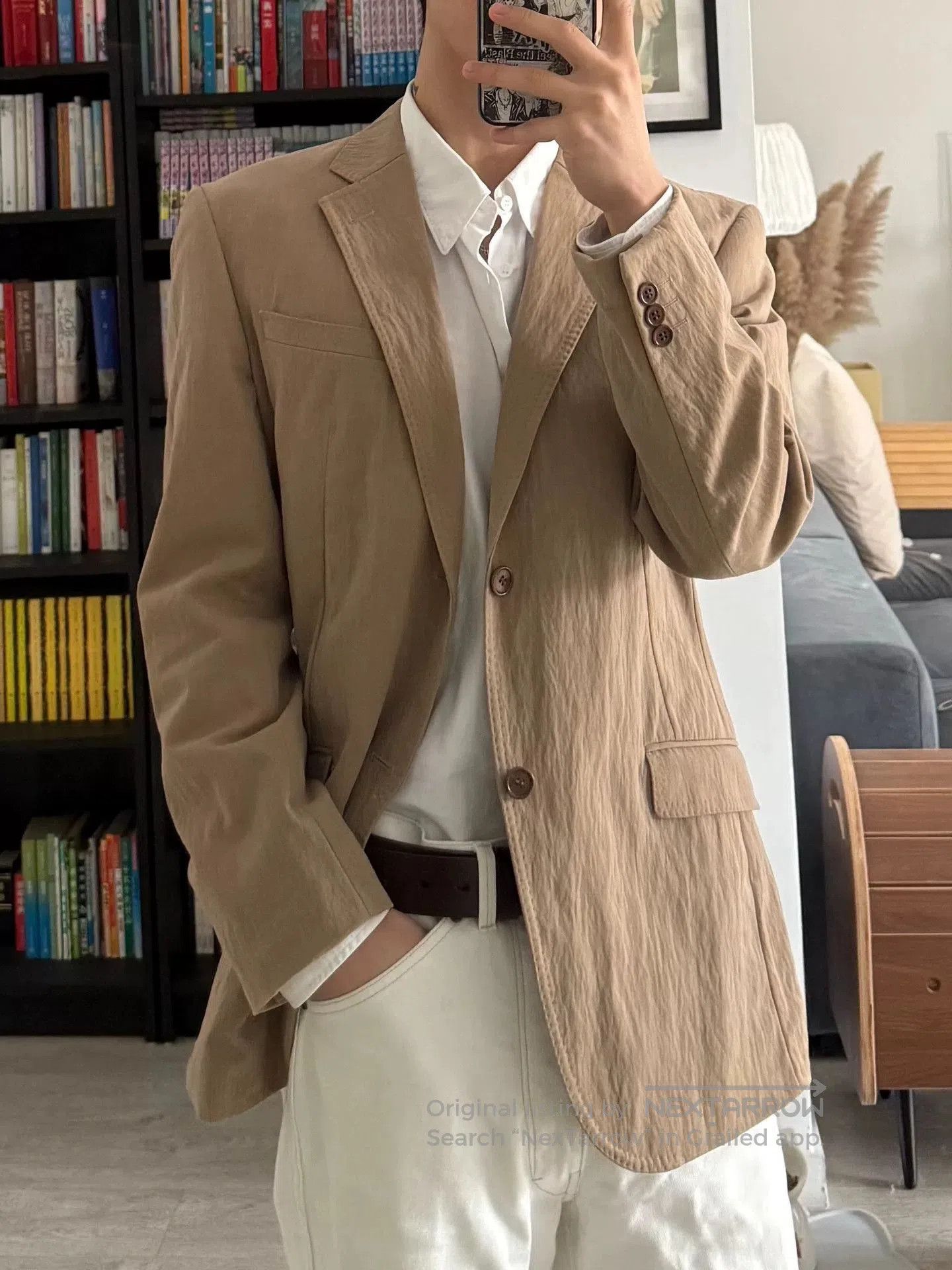 Yohji Yamamoto Yohji Yamamoto Textured Beige Blazer Jacket. Size US L / EU 52-54 / 3 - 2 Thumbnail