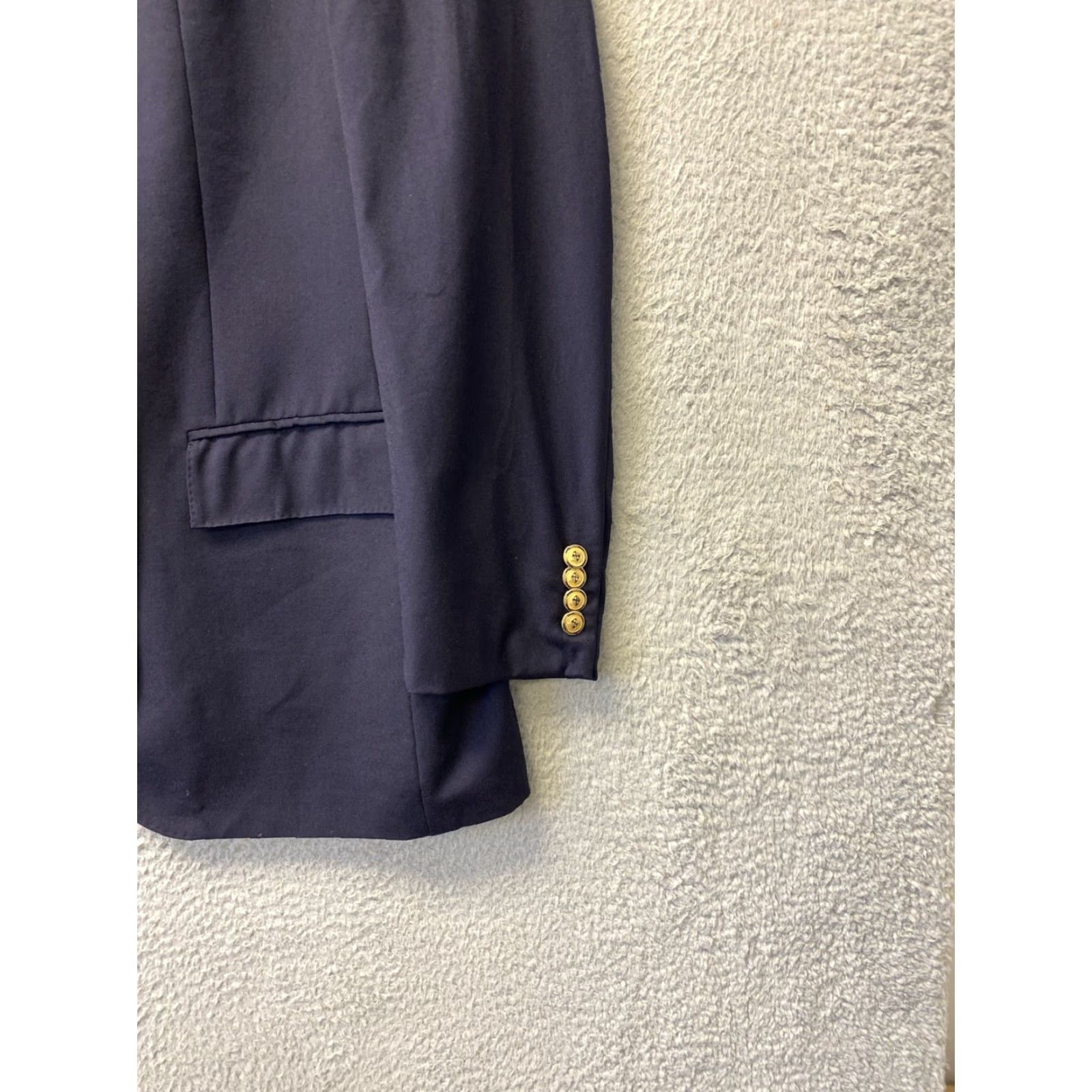 Polo Ralph Lauren Polo Ralph Lauren Blazer Jacket Men Navy 44L Wool Long Notch Lapel 2-Button 4-Button Sleeve Solid Sports Coat Regular Fit Size US XXL / EU 58 / 5 - 2 Thumbnail