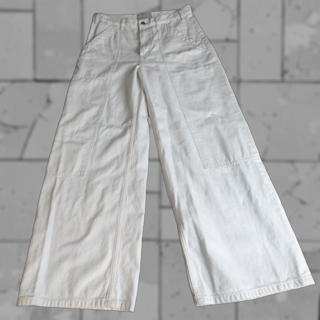 Everlane Everlane Jeans 30 Ivory Ecru Wide-Leg Regular 5-Pocket Denim Cotton Lyocell High Rise Womens Boys Mens Girls Size 30" / US 8 / IT 44 - 1 Thumbnail