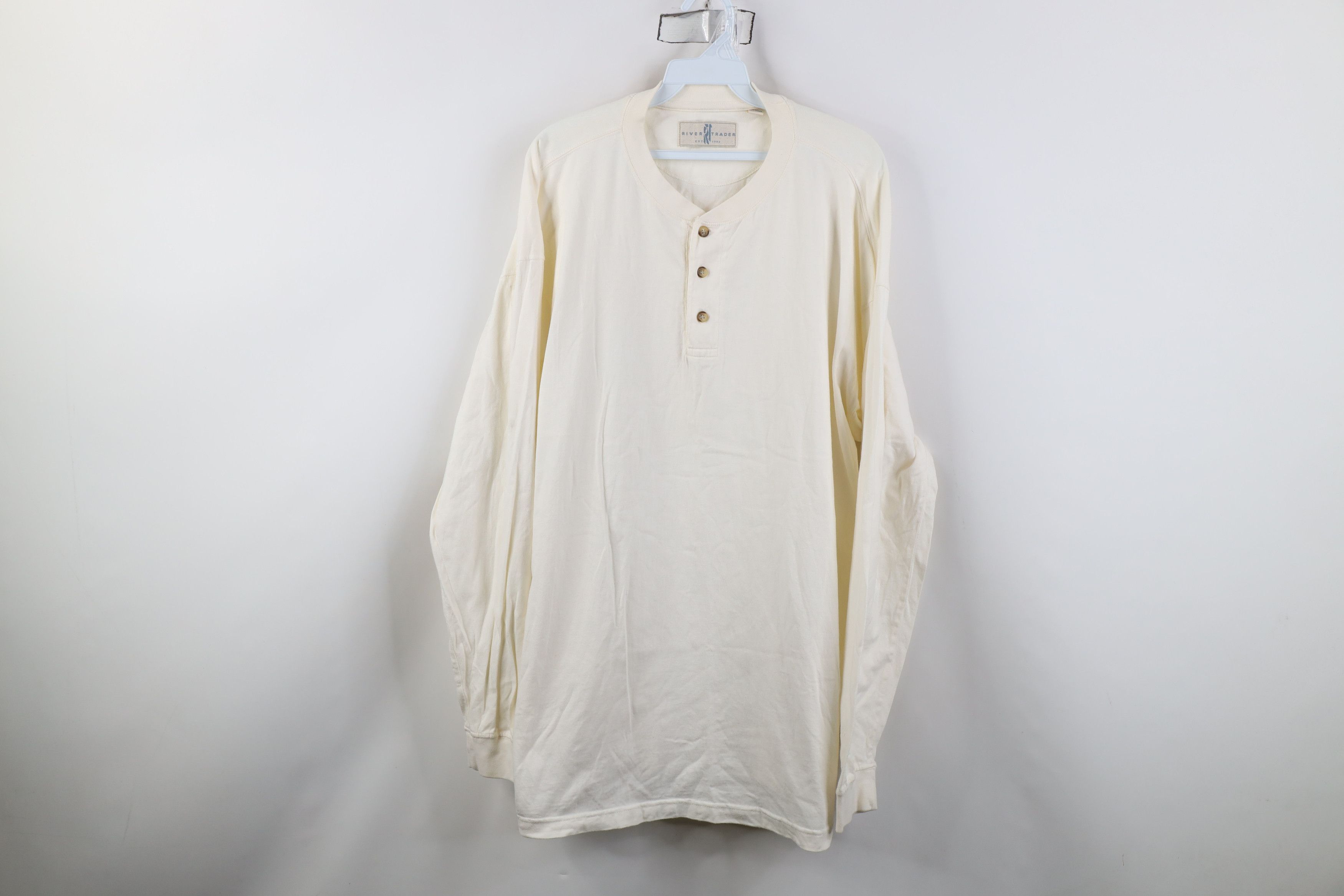 Vintage Vintage 90s Streetwear Long Sleeve Henley T-Shirt Cotton Size US XXL / EU 58 / 5 - 1 Thumbnail