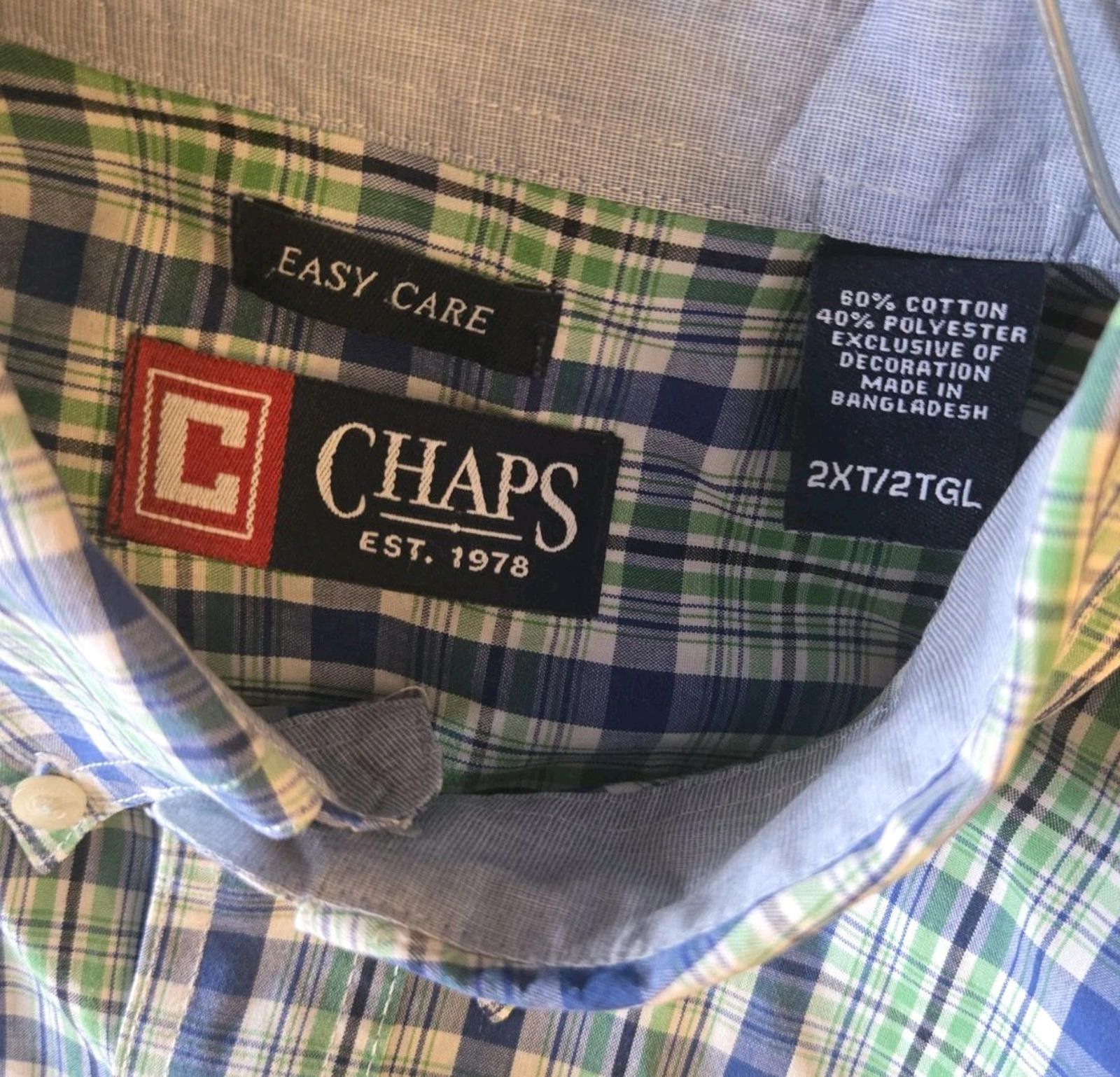 Chaps Dress Shirt Chaps 2XT 2X Button Down Light Green Spring Plai Size US XXL / EU 58 / 5 - 12 Thumbnail