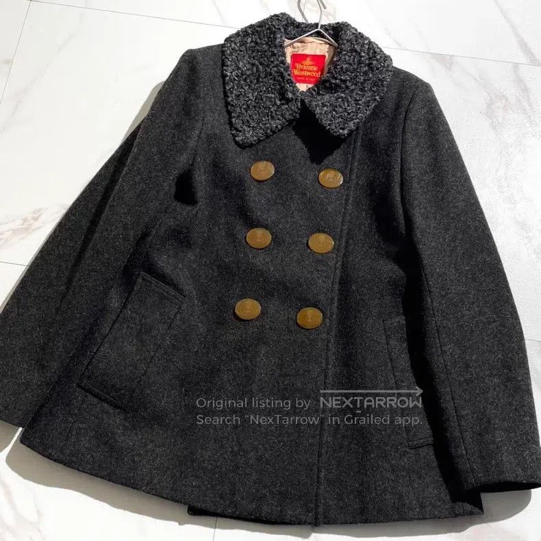 Vivienne Westwood Vivienne Westwood Rare long lamb fur collar woolen coat Size S / US 4 / IT 40 - 1 Thumbnail