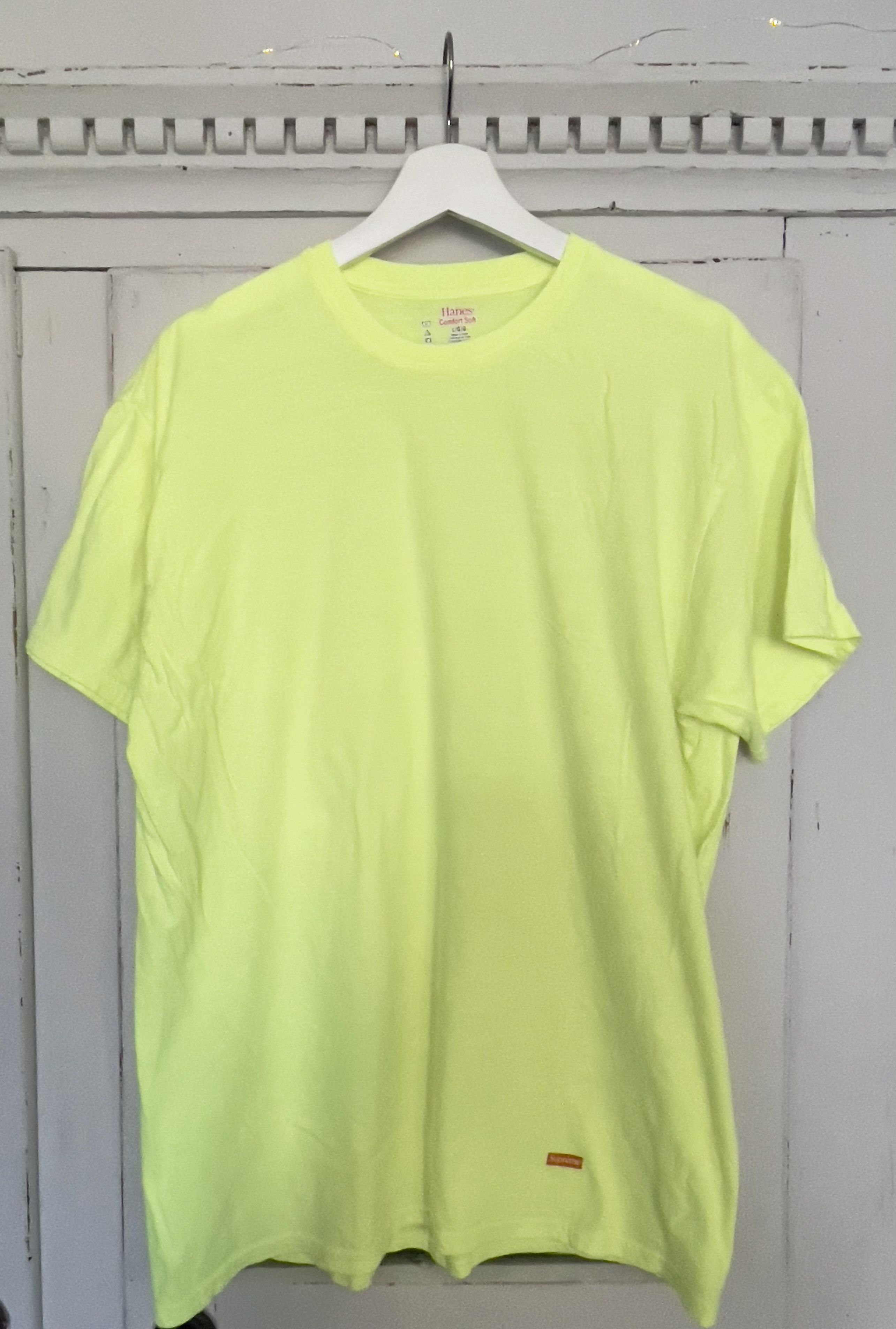 Supreme Hanes ComfortSoft Tagless Fluorescent Yellow 2 Pack Tees Size US L / EU 52-54 / 3 - 2 Thumbnail
