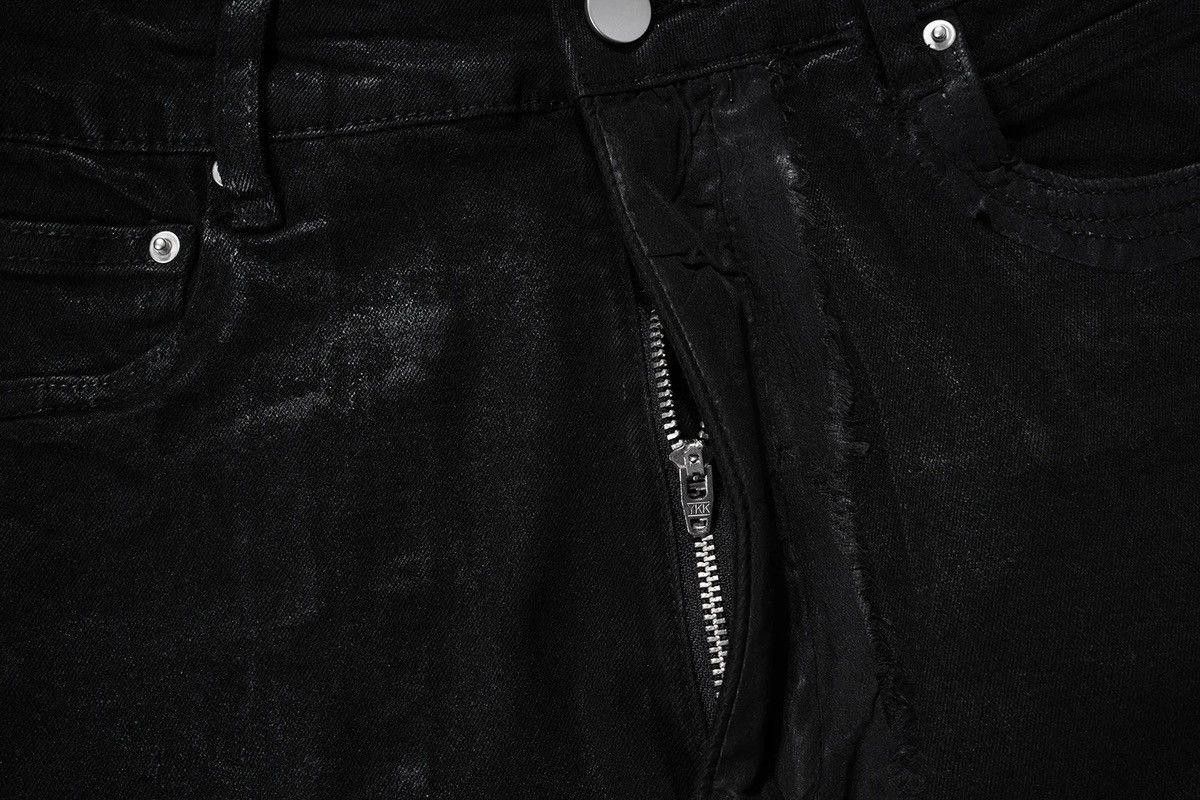 Japanese Brand Black Wax Coated Stacked Flared Denim Jeans Size US 32 / EU 48 - 8 Thumbnail