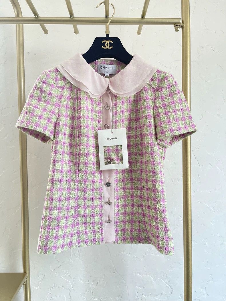 Chanel Chanel 25s pink plaid jacket Size XXS / US 00 / IT 34 - 1 Thumbnail