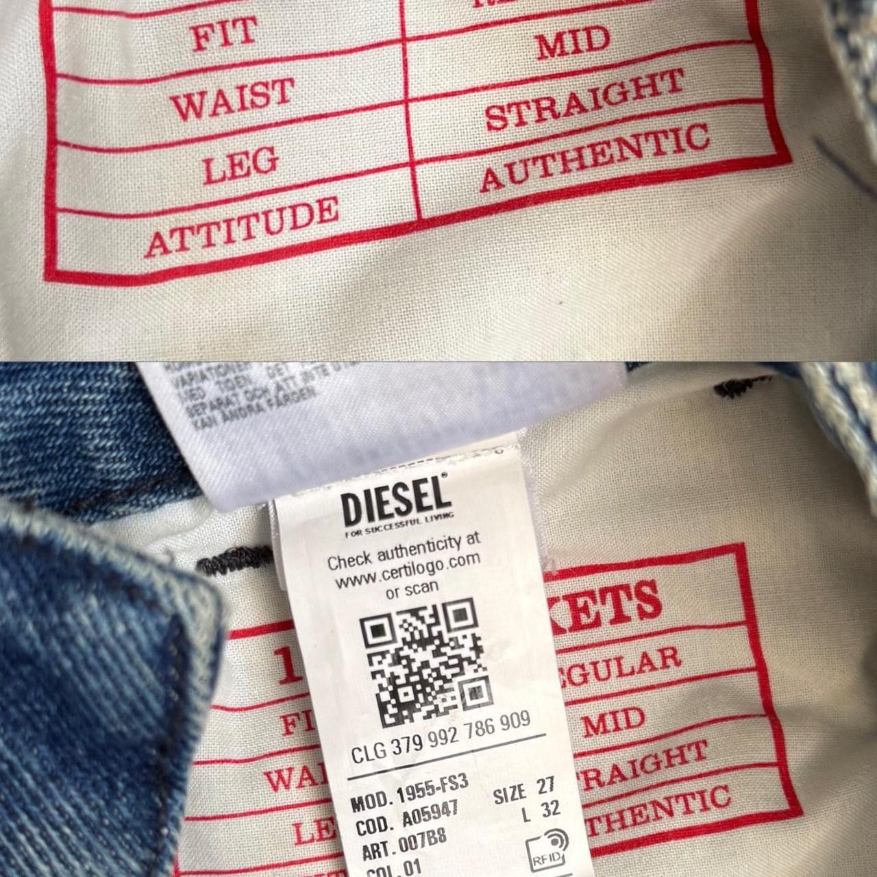Diesel DIESEL laser-print straight-leg blue jeans Size US 27 - 5 Thumbnail