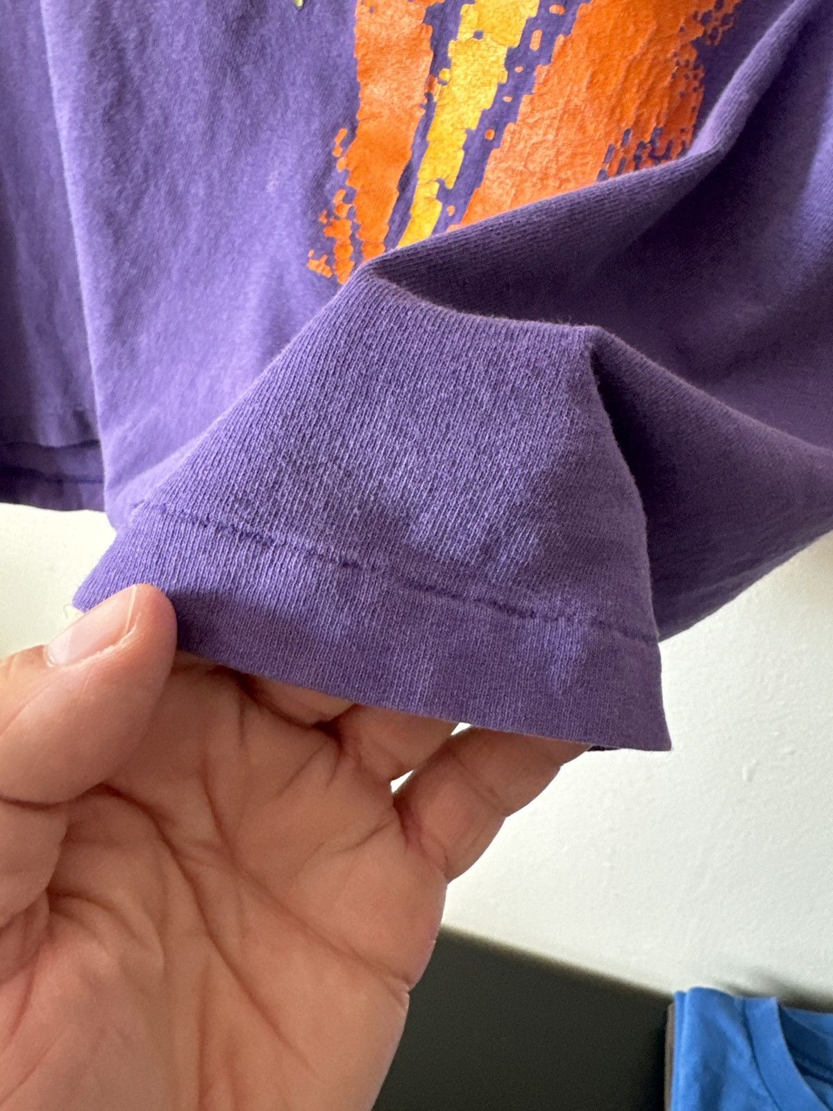 Nike × Vintage Vintage 90s Nike Flight T Shirt Size XL Purple Made In USA Size US XL / EU 56 / 4 - 4 Thumbnail