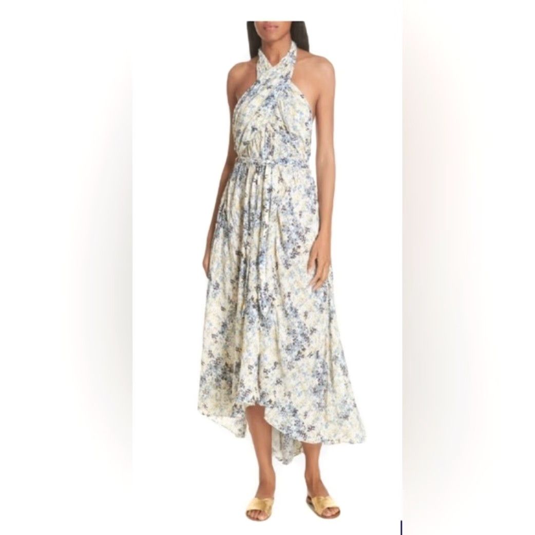 Apiece Apart NWT Apiece Apart 6 Sundress Wrap Dress Water Flowers Wassily Wrap Dress Multicolor Long Women Girls Mens Size M / US 6-8 / IT 42-44 - 2 Thumbnail
