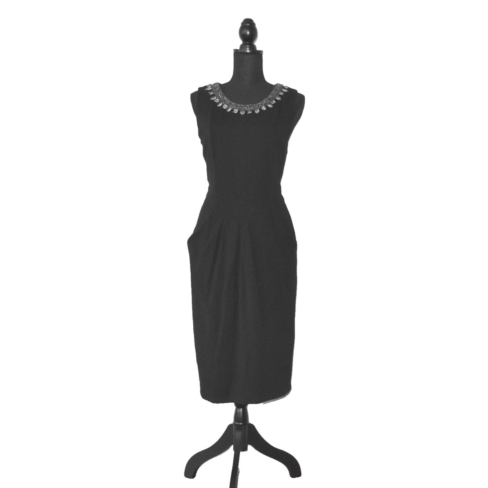 Lafayette 148 LAFAYETTE 148 Black Chain W/Rhinestones Neckline Dress Sz 12 Size XL / US 12-14 / IT 48-50 - 1 Thumbnail