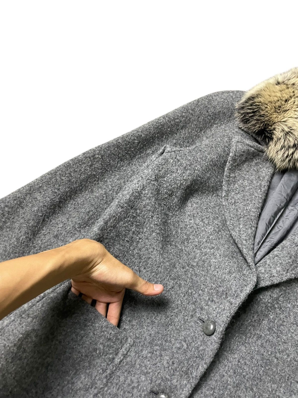 Japanese Brand × Vintage JUN ASHIDA Japanese Brand Fur Collar Coat (65) Size US L / EU 52-54 / 3 - 5 Thumbnail