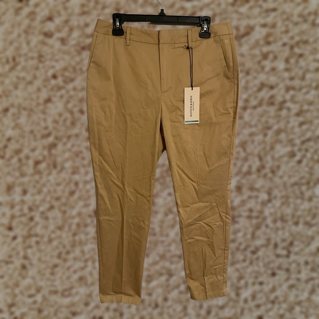 Scotch & Soda Scotch & Soda Amsterdam Bell Slim Fit Chino Khaki Pants Men's 30x32 Beige Slim Size US 30 / EU 46 - 1 Thumbnail