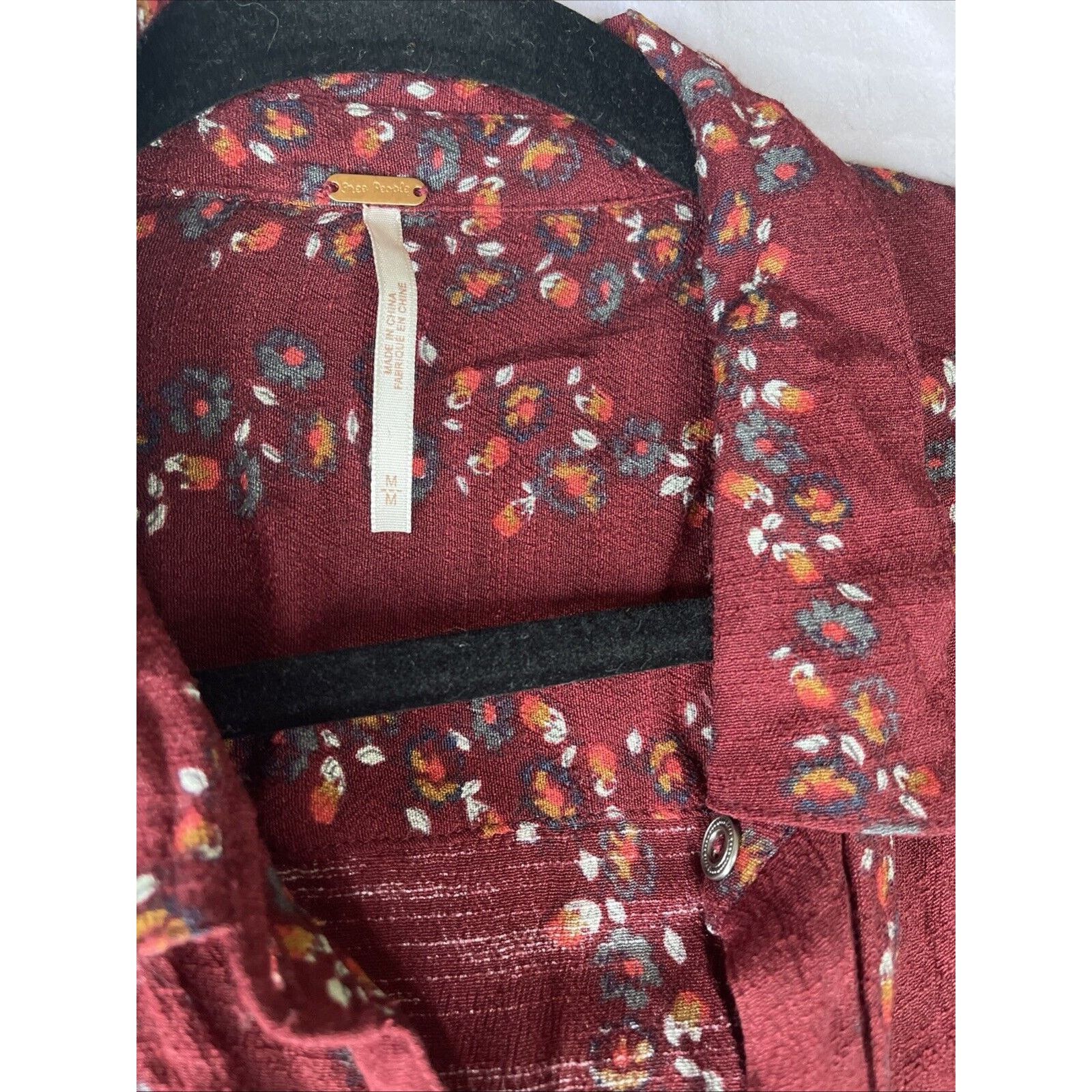 Free People Free People Women's Floral Ruffle Trim Shirt Dress Red Sz M Size M / US 6-8 / IT 42-44 - 4 Thumbnail