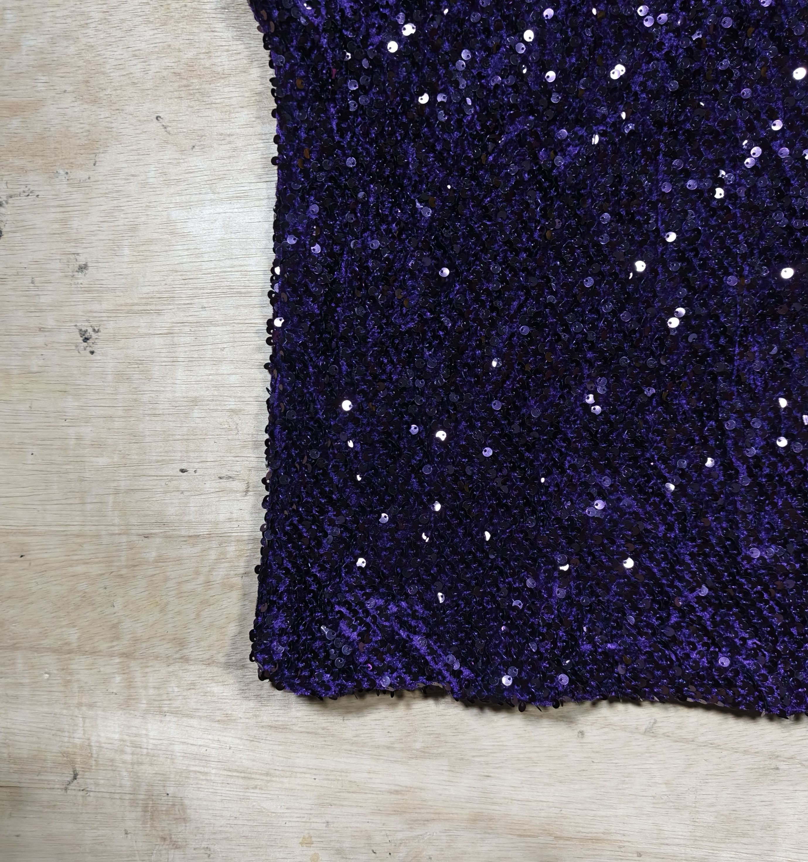 Jennifer Lopez Jennifer Lopez Purple Sequin Cap Sleeve Top Size XS / US 0-2 / IT 36-38 - 3 Thumbnail