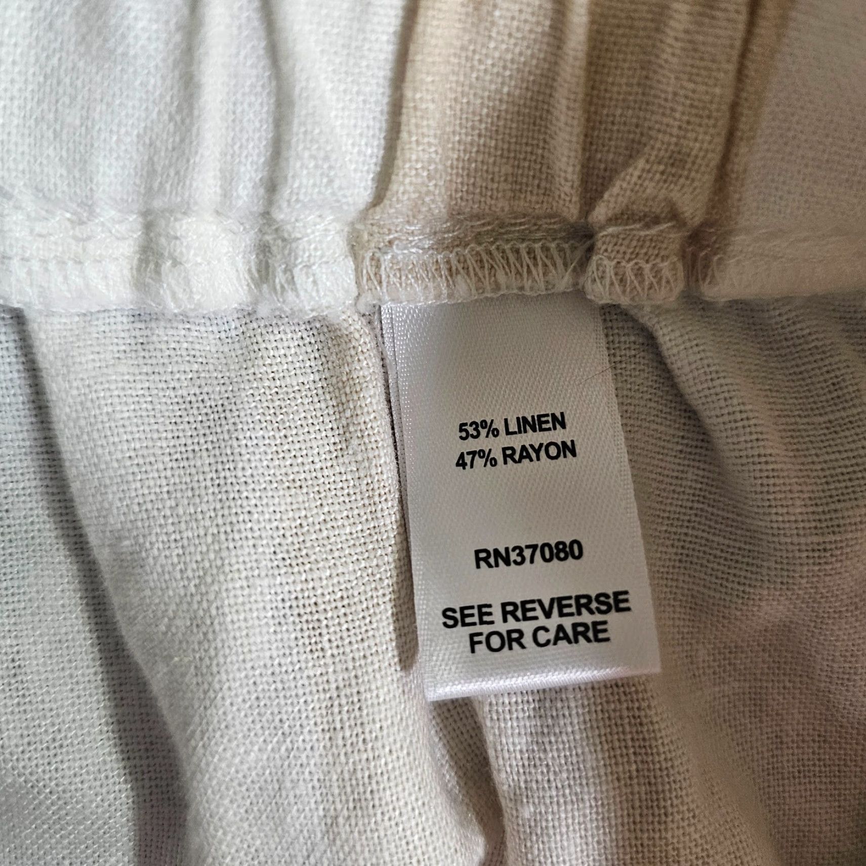 Vintage Versona Pants Womens XL Beige Striped Linen Ultra Wide Leg Crop Beachy Size 40" / US 18 - 4 Thumbnail