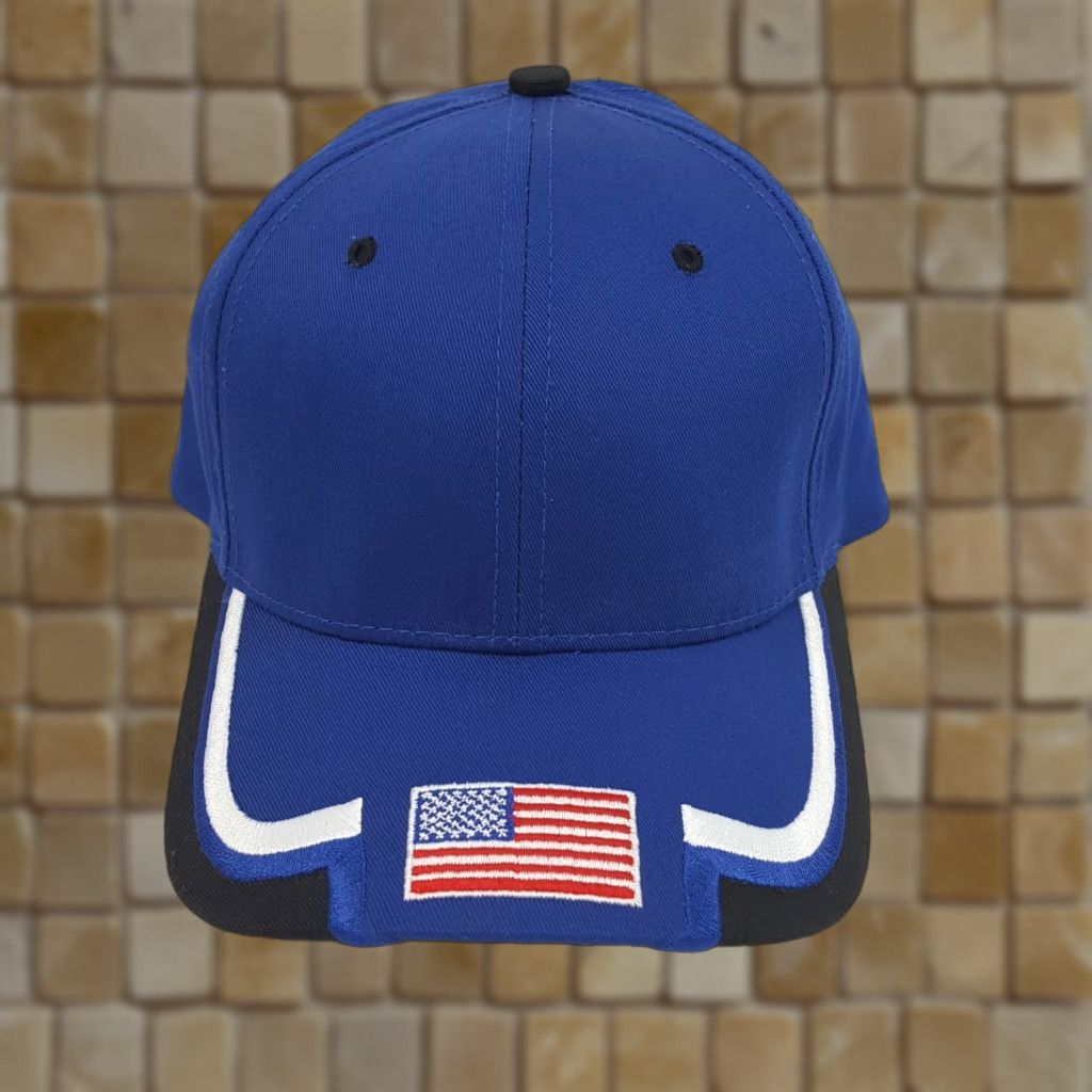 Vintage VINTAGE Town Talk 90s USA Flag Baseball Cap Hat Adjustable One Size Blue Mens Size ONE SIZE - 1 Thumbnail