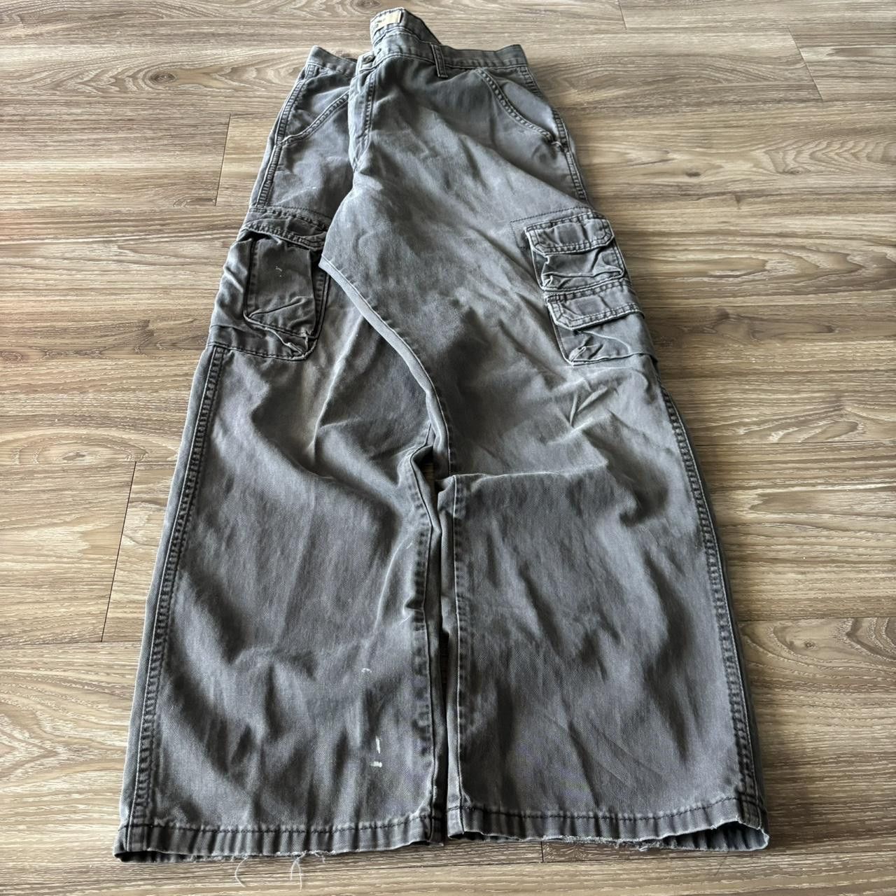 Japanese Brand Crazy Vintage Y2K/2000s Baggy Grey Skater Style Cargo Pants! 36x30 Size US 36 / EU 52 - 3 Thumbnail