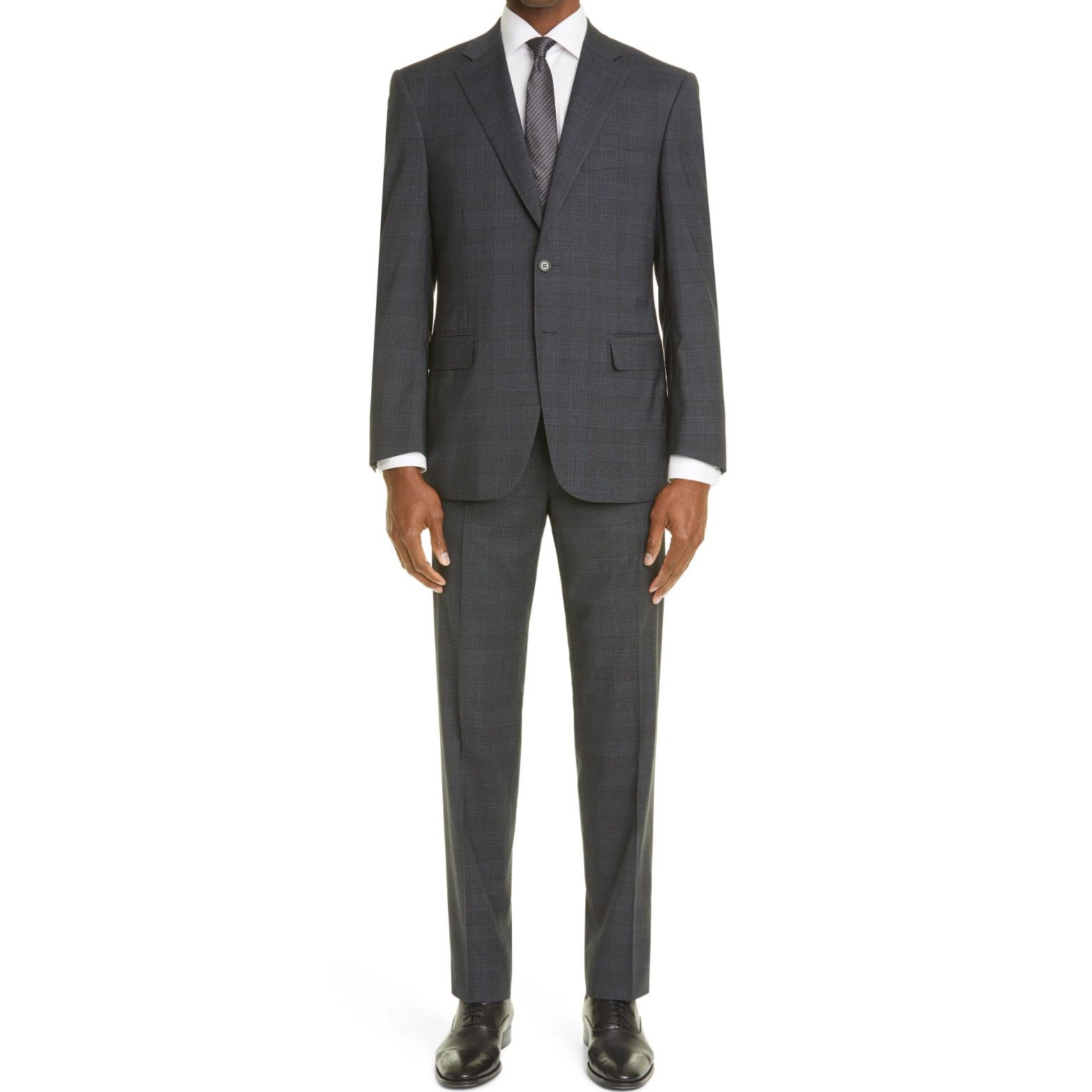 Canali Canali Sienna Plaid Stretch Wool Suit, Size 38/56 7R Size 38R - 1 Thumbnail