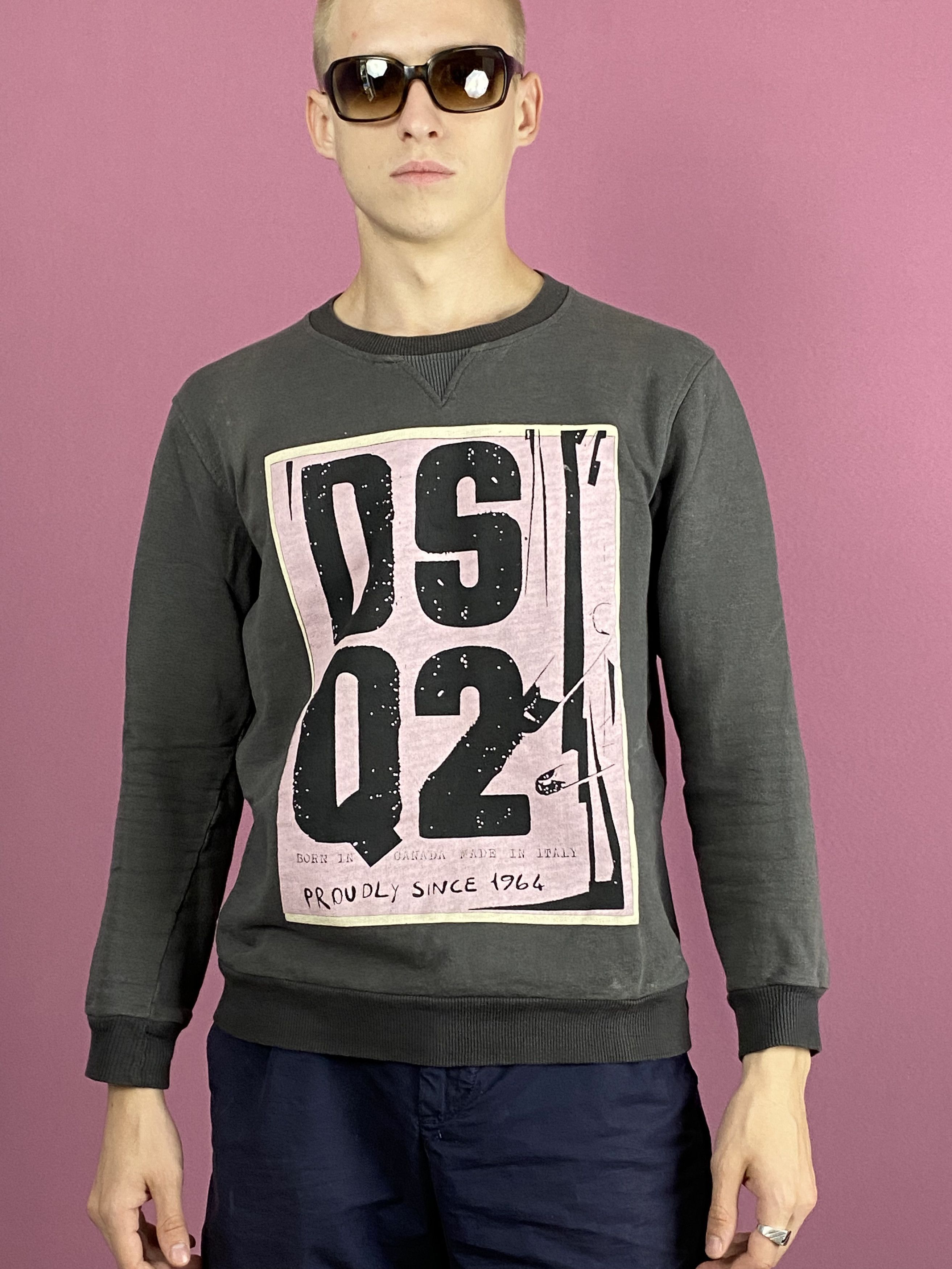 Dsquared2 × Vintage Dsquared2 Vintage Men's Sweatshirt - S Gray Cotton Size US S / EU 44-46 / 1 - 1 Thumbnail