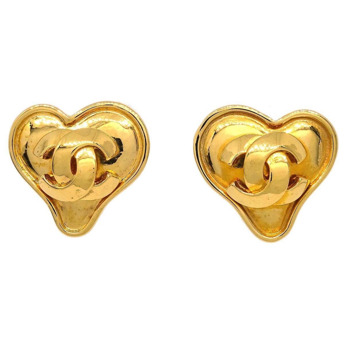 Chanel Chanel CC logo heart Gold-plated Size ONE SIZE - 1 Thumbnail