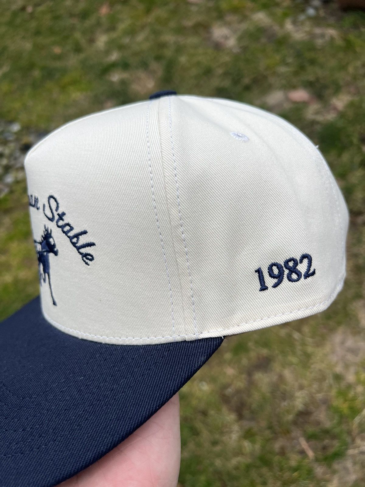 Siegelman Stable Cream Blue Snapback Hat