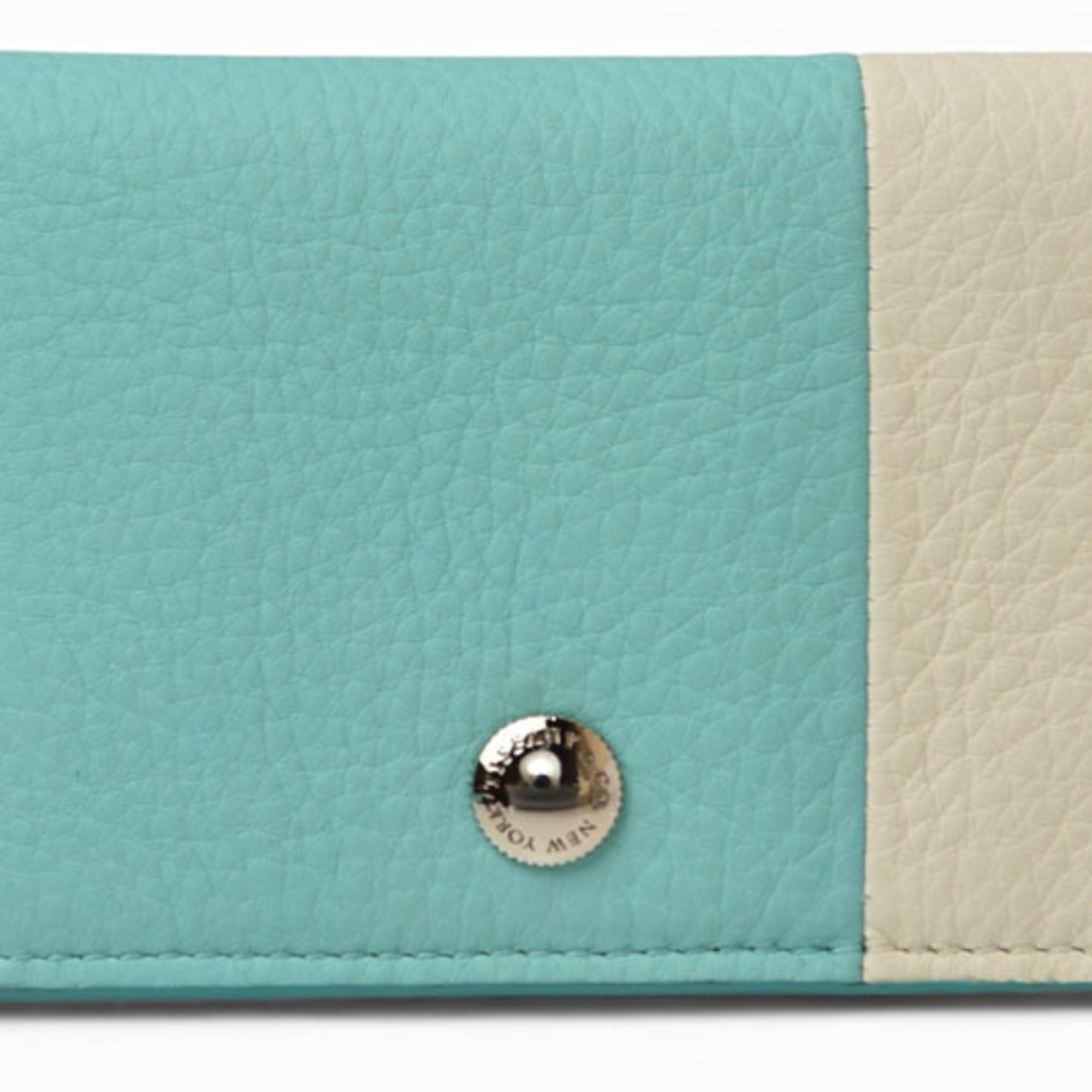 Tiffany & Co. Tiffany & Co. Vertical Fold Card Case, Coin Mini Wallet, Blue, Cream Size ONE SIZE - 1 Thumbnail