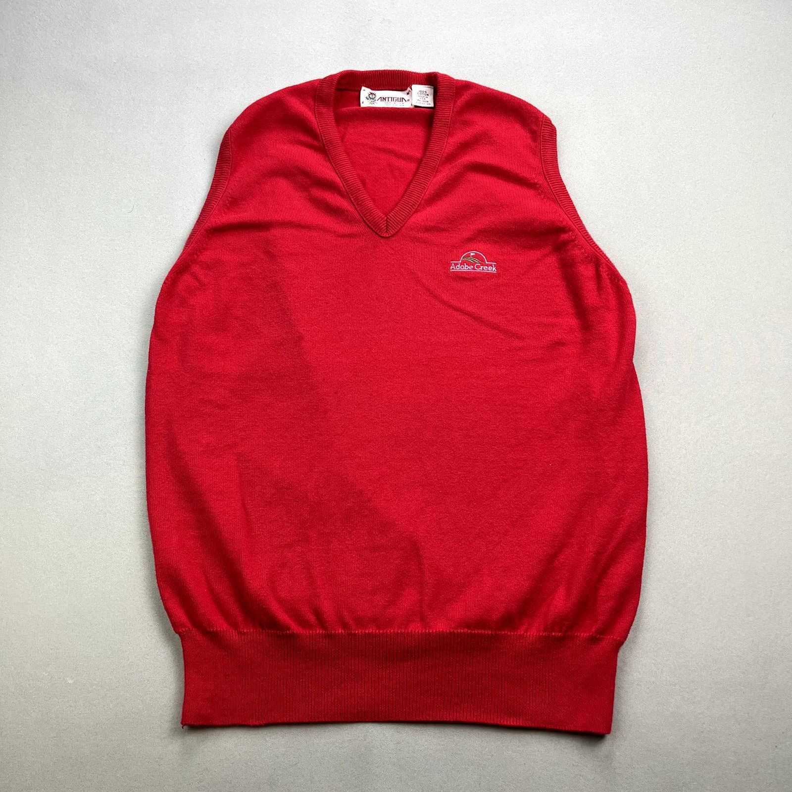 Vintage Vintage Golf Sweater Vest Medium Red Knit Adobe Creek 80s Grailed