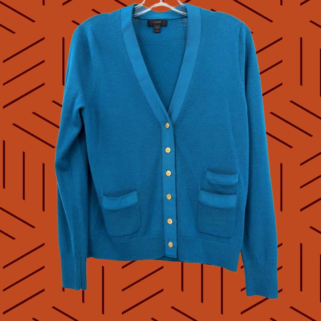 Vintage J Crew Cardigan Sweater Blue Size Medium Pre-Owned Size M / US 6-8 / IT 42-44 - 1 Thumbnail
