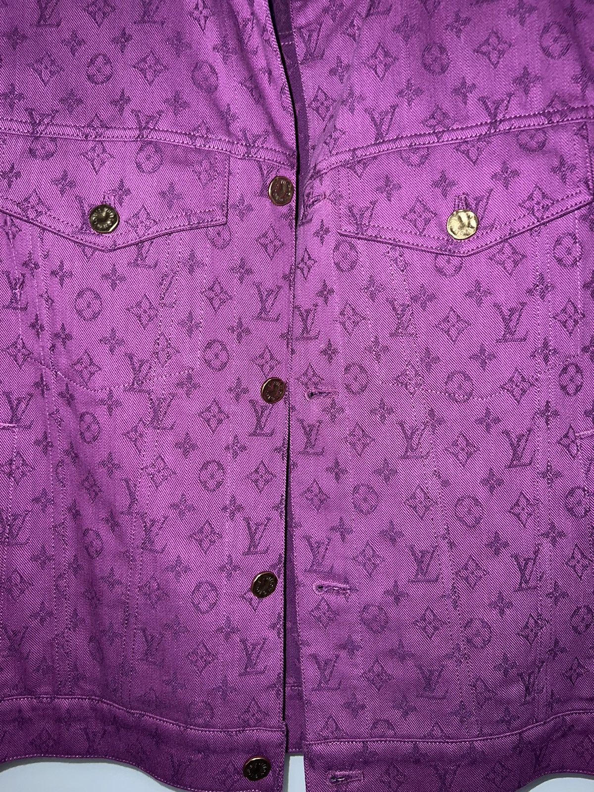 Louis Vuitton Louis Vuitton Monogram Pink Denim Jacket Size US L / EU 52-54 / 3 - 2 Thumbnail